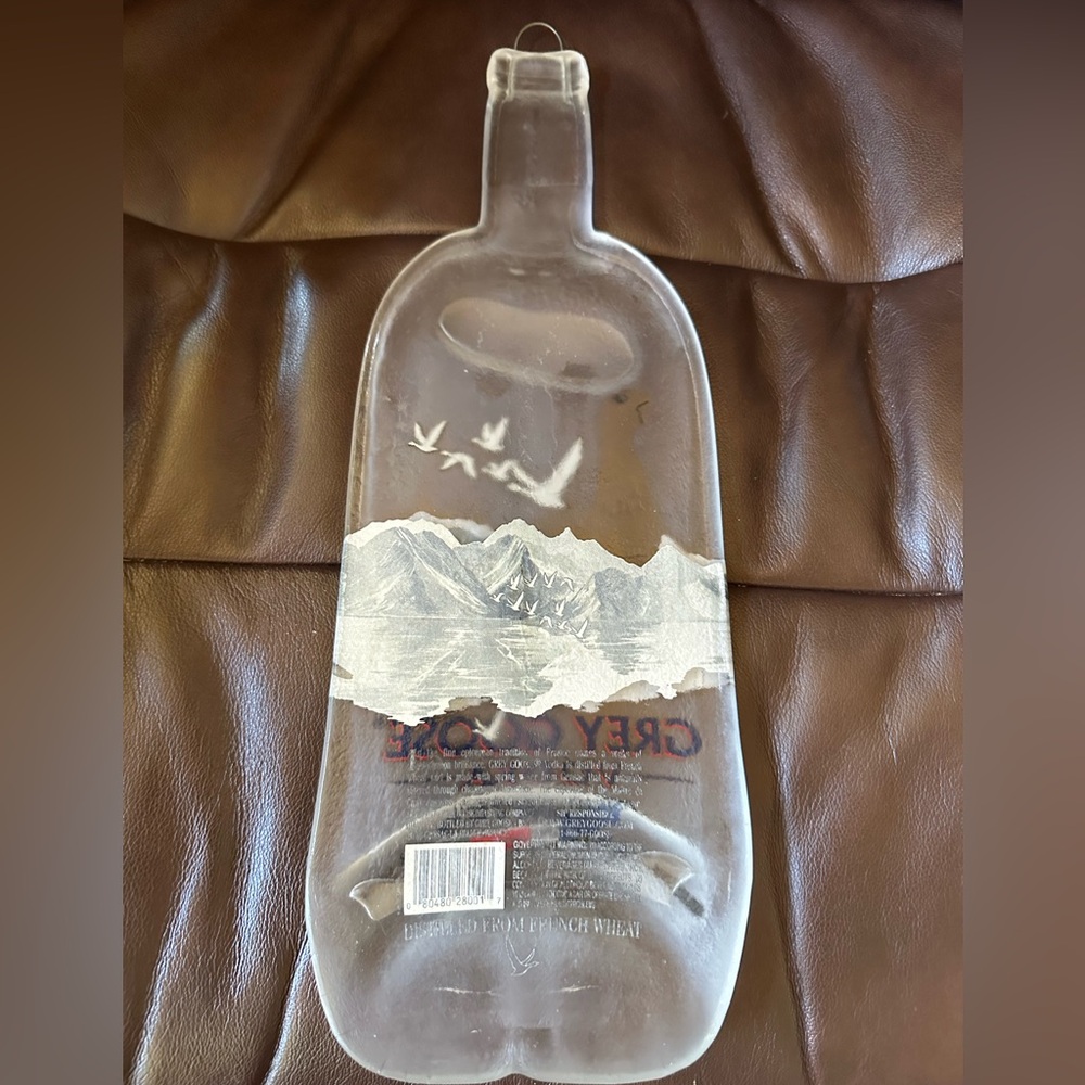 Grey Goose bottle melted and flattened for display w/hook or cutting board. NWOT - Picture 3 of 4